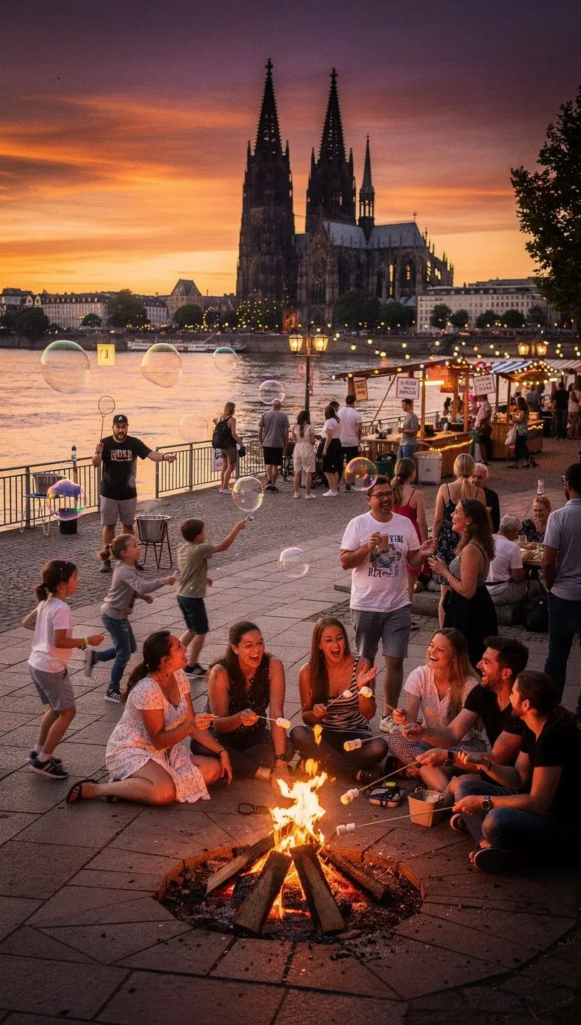Blick auf den majestätischen Kölner Dom, der stolz über die Stadt ragt.